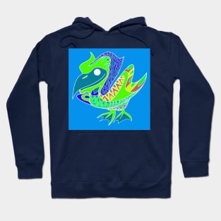 seagull pelican ecopop in ice floral pattern Hoodie